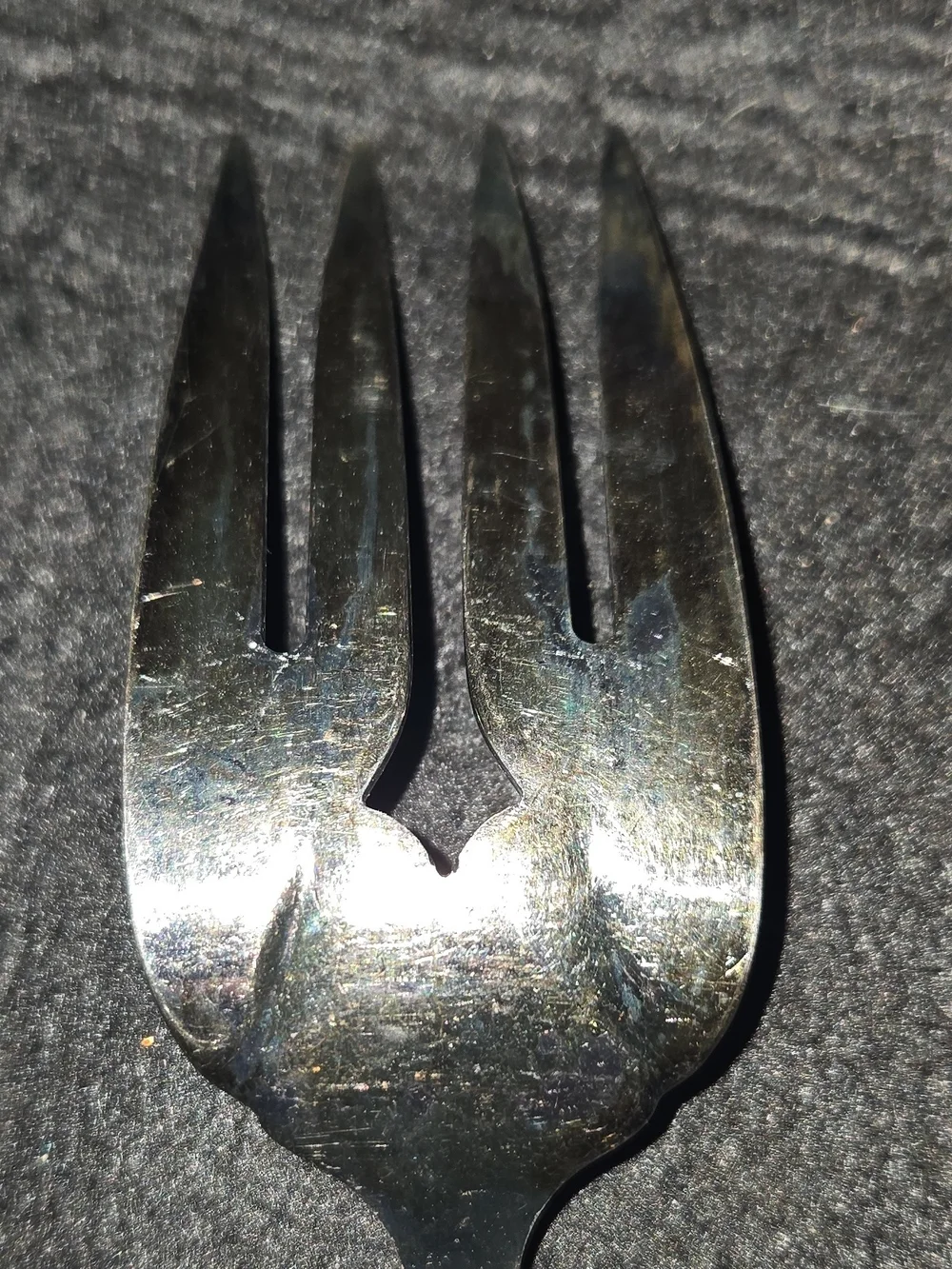 Oneida Silver Ornate Three-Tine Serving Fork